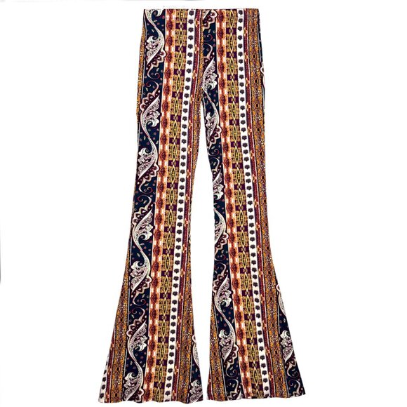 Bear Dance Pants - BEAR DANCE BOHO FLARE LEGGING PANT STRETCH HIPPIE GRANOLA COTTAGECORE M